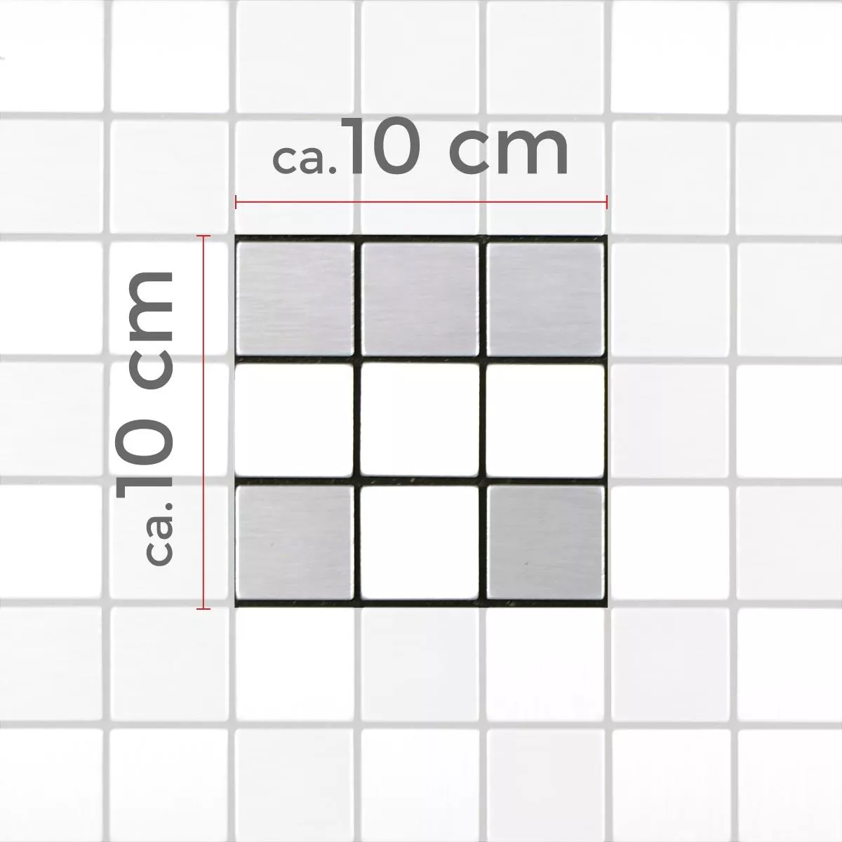 Échantillon Métal Mosaïque Carrelage Wygon Auto Adhésif Argent 