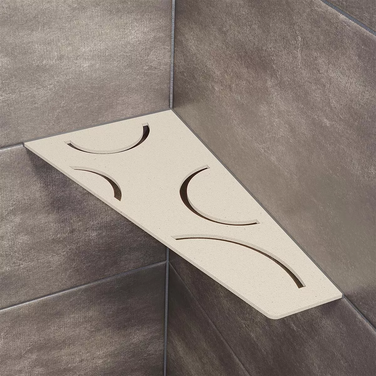 Etagère murale étagère de douche Schlüter carré 15,4x29,5cm courbe ivoire