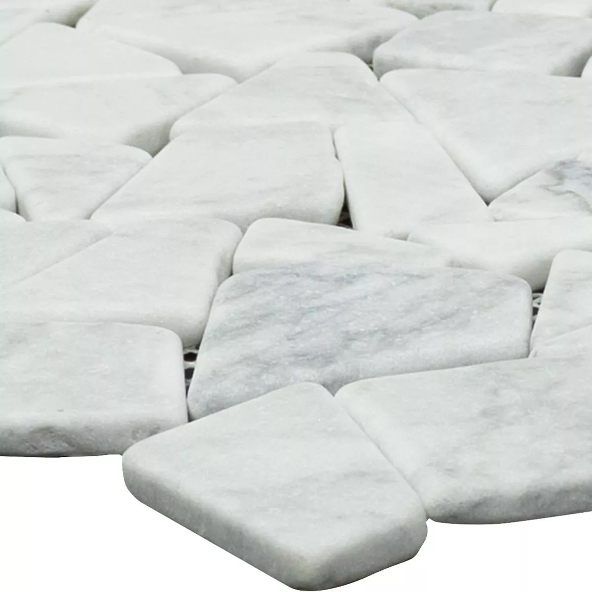 Marbre cassé Mosaïque Carrelage Mareblu Carrara Blanc Marbre cassé Mosaïque Carrelage Mareblu Carrara Blanc