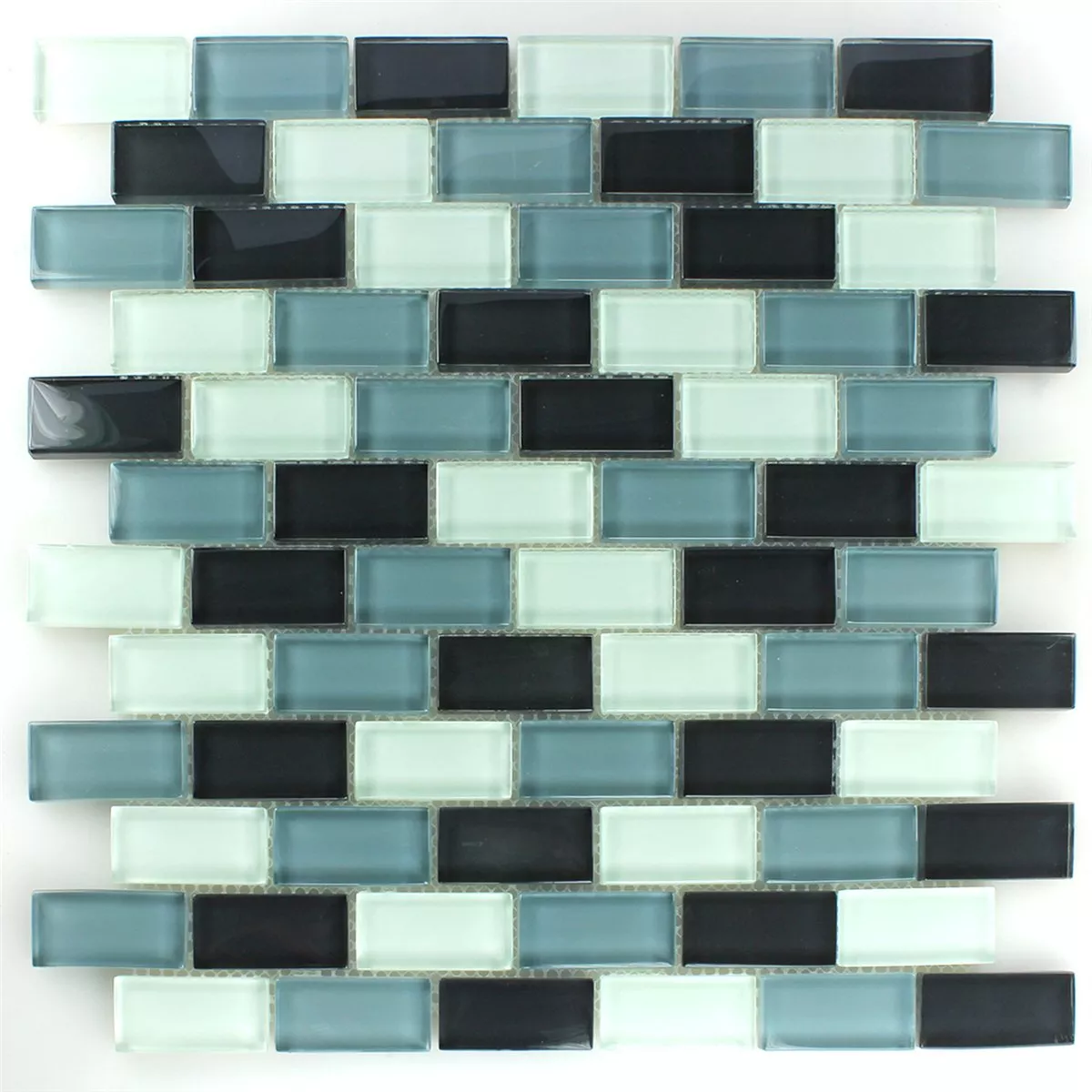 Échantillon Mosaïque Verre Brick Gris Mix