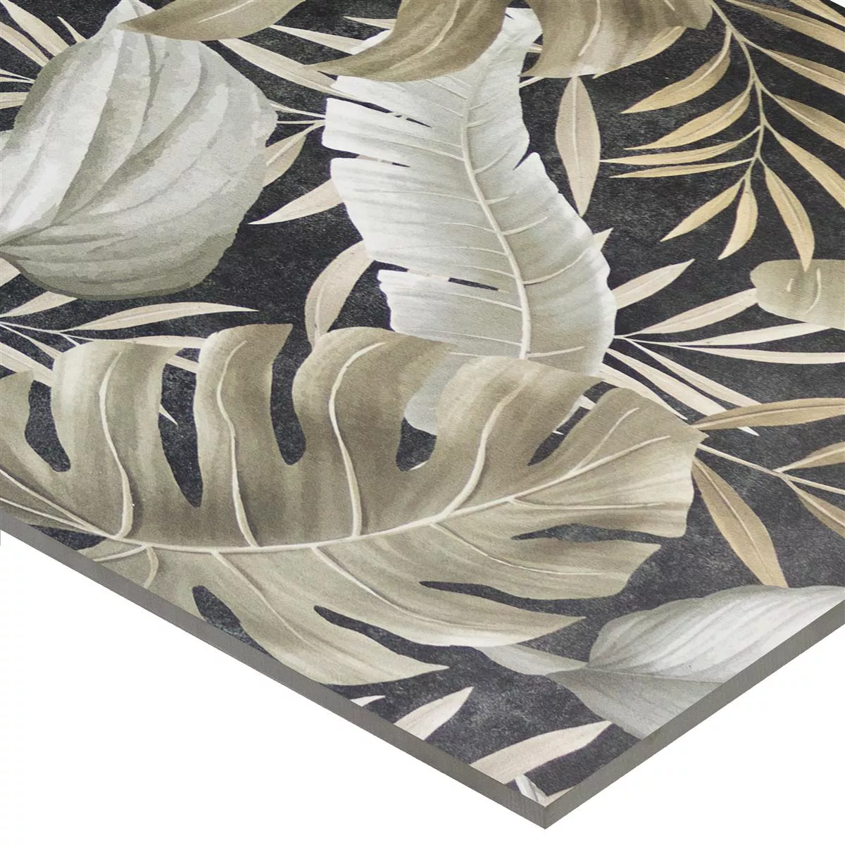 Carrelage Mural Honolulu Floral 60x120cm Noir