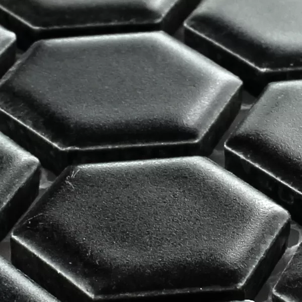 Échantillon Mosaïque Céramique Hexagon Noir Mat H23