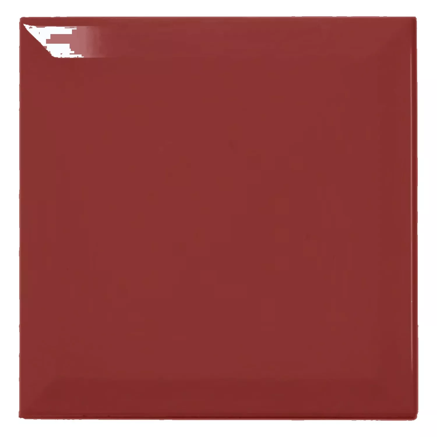 Carrelage métro Rouge Brillant 15x15 cm Avec Facette Eris Burdeos