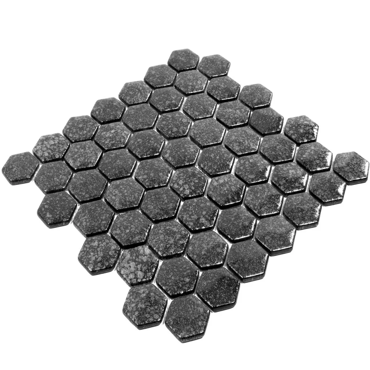 Mosaïque En Verre Carrelage Leopard Hexagone 3D Gris