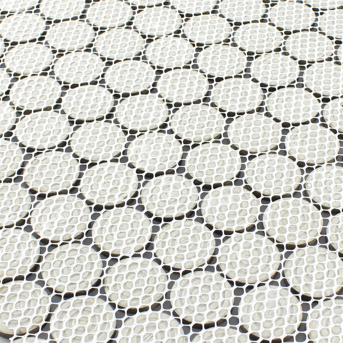 Carrelage mosaïque en céramique - Motif bouton - Rond - Bleu cobalt