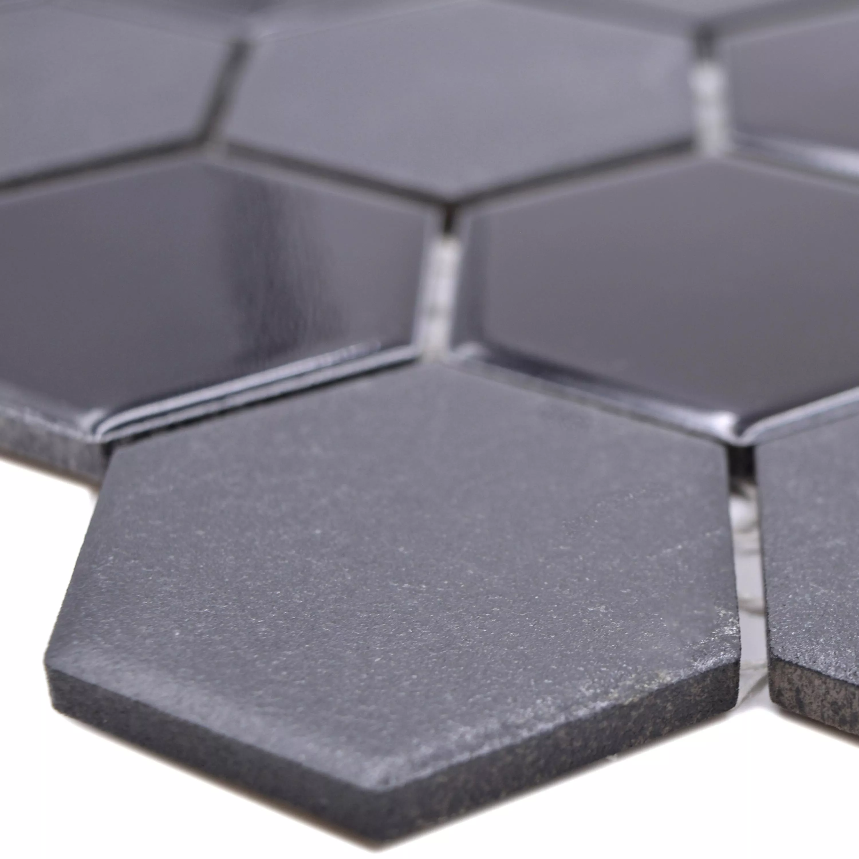 Céramique Mosaïque Tripolis Noir R10B Hexagone 51