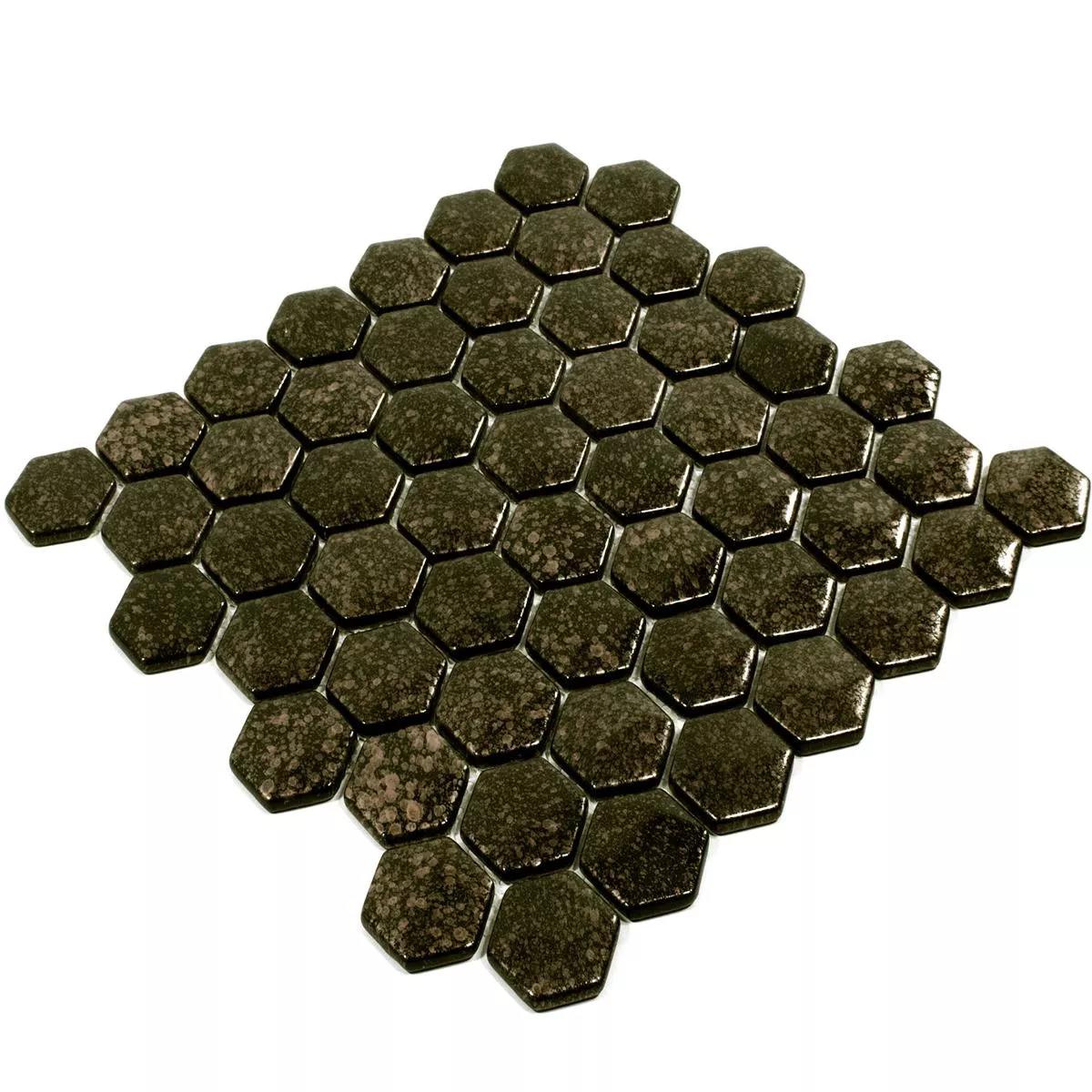 Mosaïque En Verre Carrelage Leopard Hexagone 3D Or