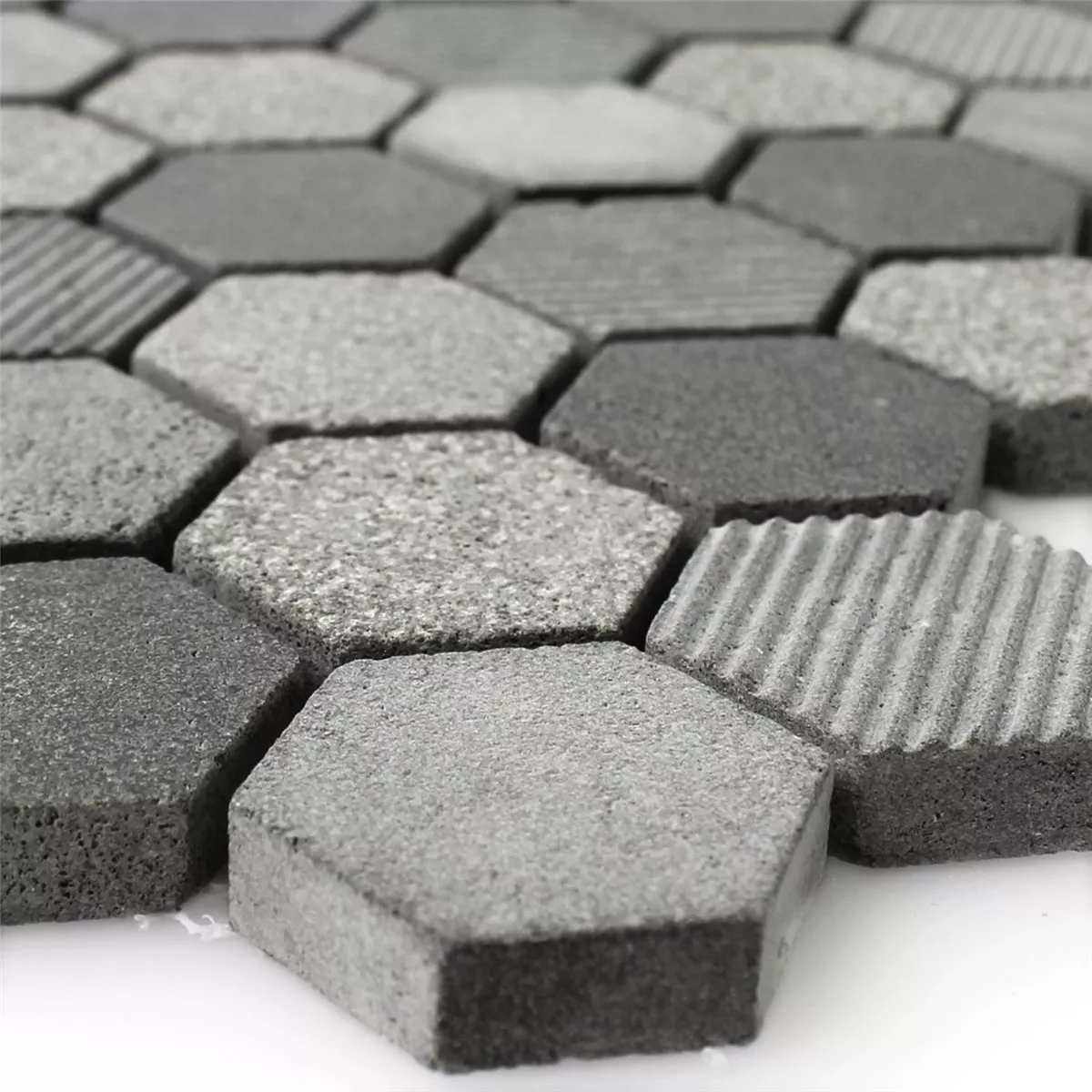 Mosaïque Hexagone Pierre Naturelle Notte Anthracite Mosaïque Hexagone Pierre Naturelle Notte Anthracite