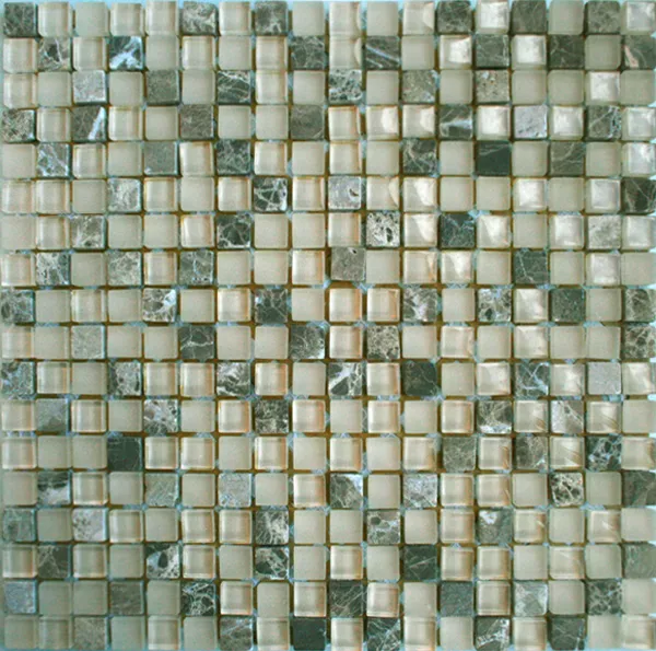 Échantillon Mosaïque Verre Marbré  Beige Mix