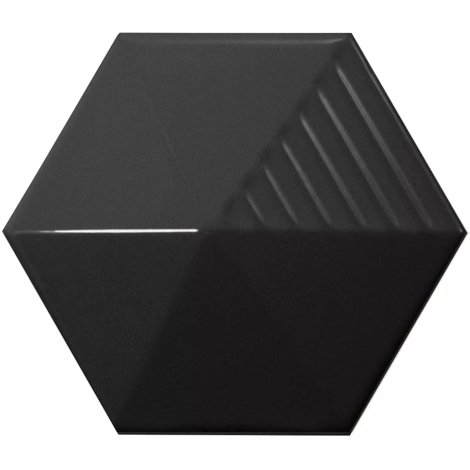 Échantillon Carrelage Mural Rockford 3D Hexagone 12,4x10,7cm Noir
