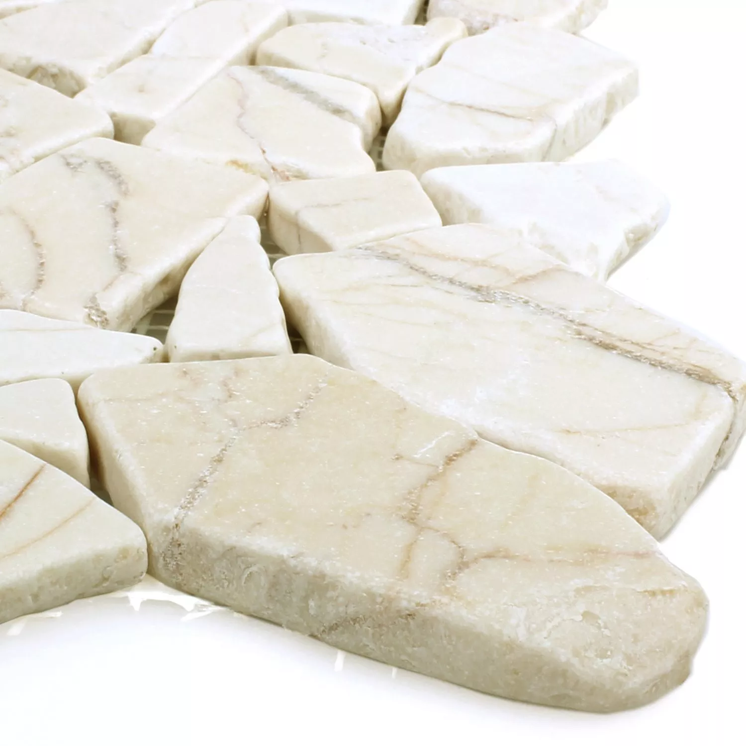 Mosaïque Marbré Cassé Oren Cream Poli Mosaïque Marbré Cassé Oren Cream Poli
