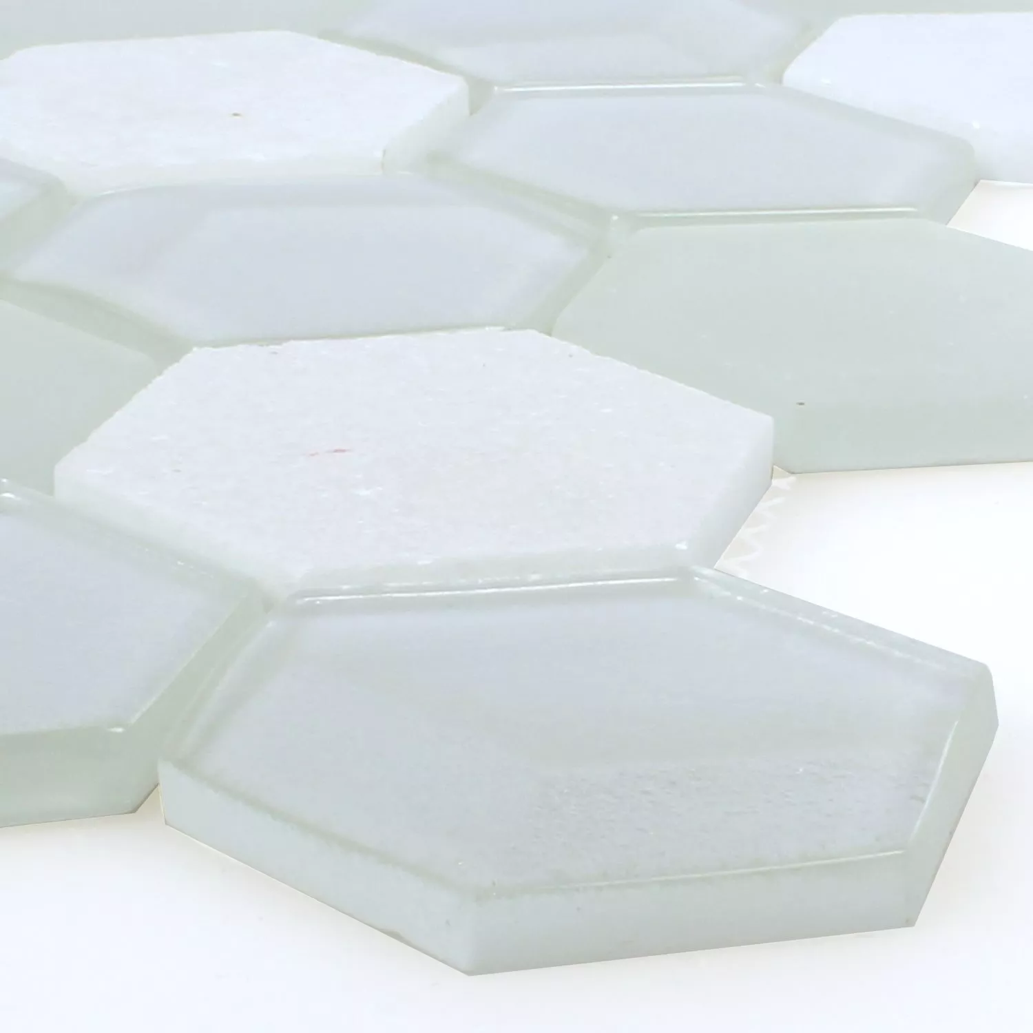 Hexagone Verre Mosaïque Pierre Naturelle Blanc 3D