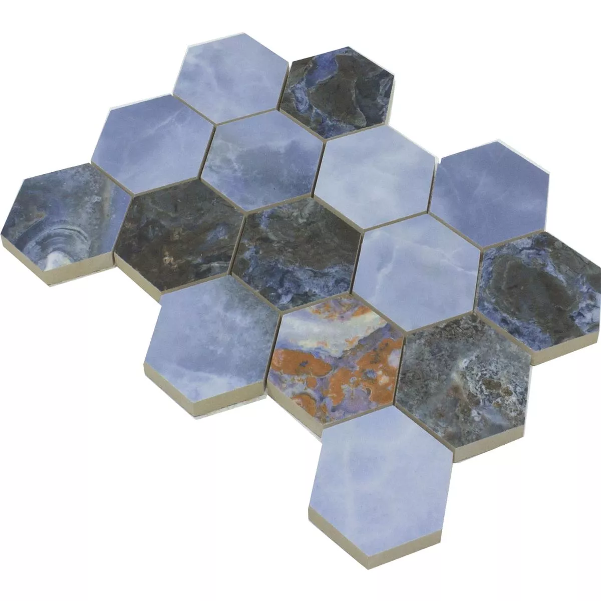 Céramique Mosaïque Carrelage Naftalin Hexagone Bleu Noir