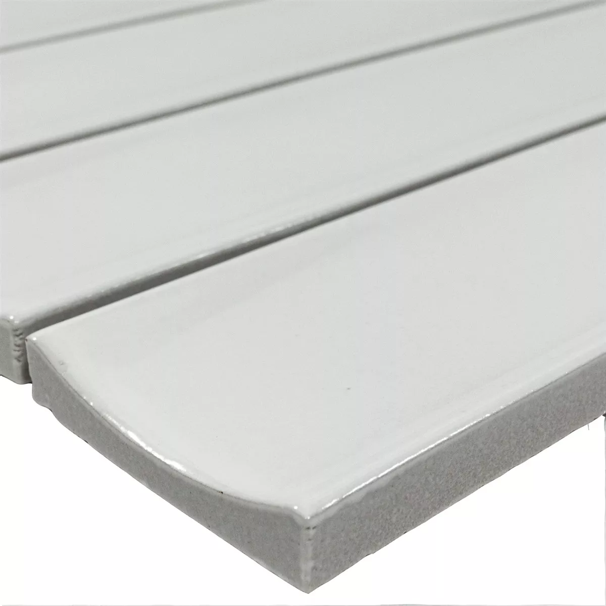 Mosaïque Carrelage Basilius Blanc Brillant 48x195x10 mm