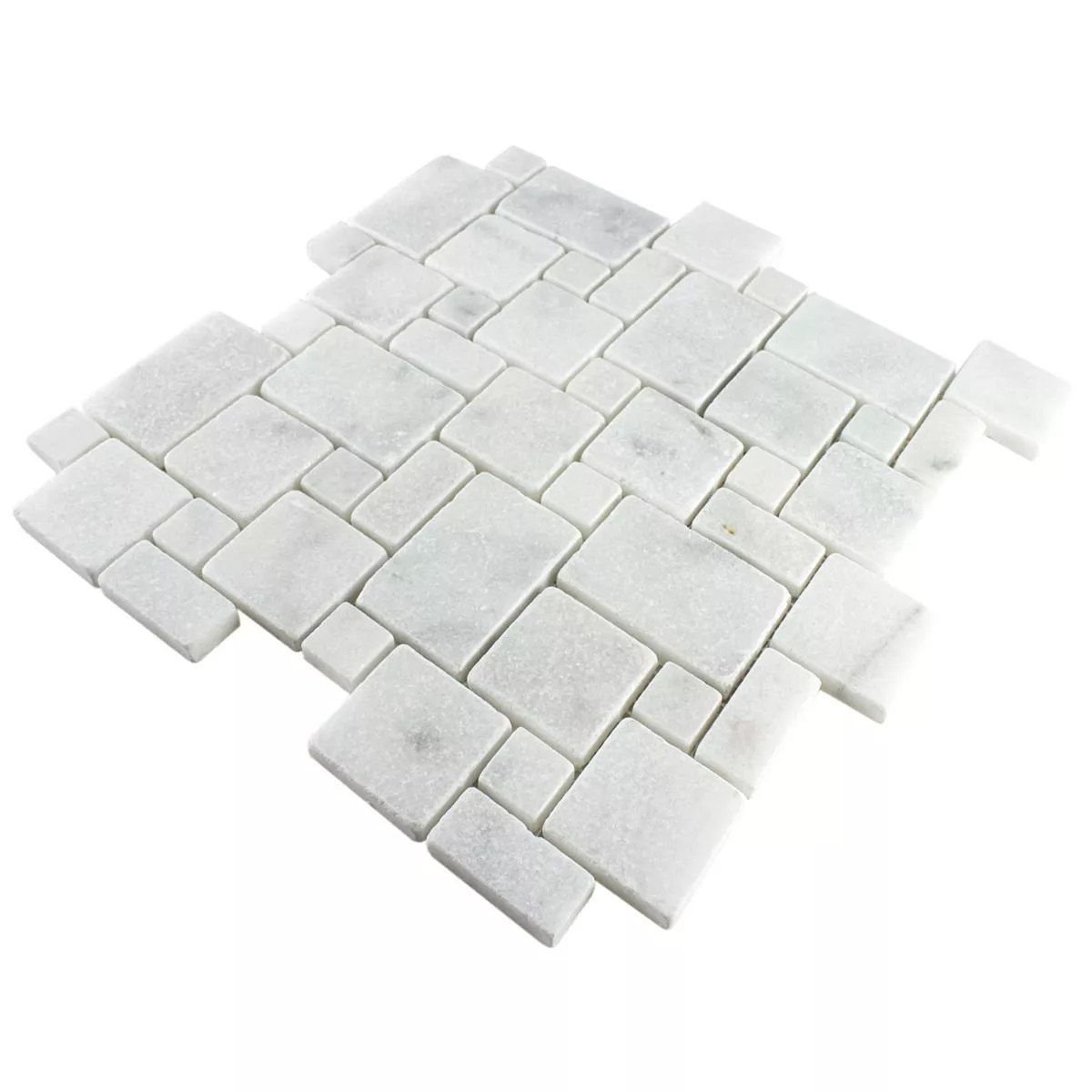 Bâtonnets de mosaïque en pierre naturelle - Marbre blanc mat Bâtonnets de mosaïque en pierre naturelle - Marbre blanc mat