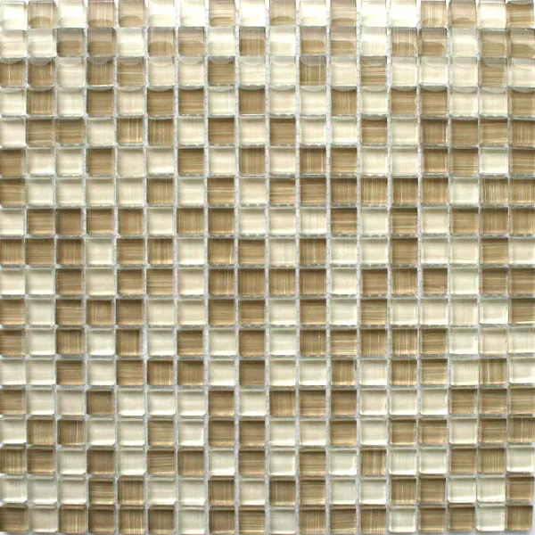 Échantillon Mosaïque Verre Beige Rayé