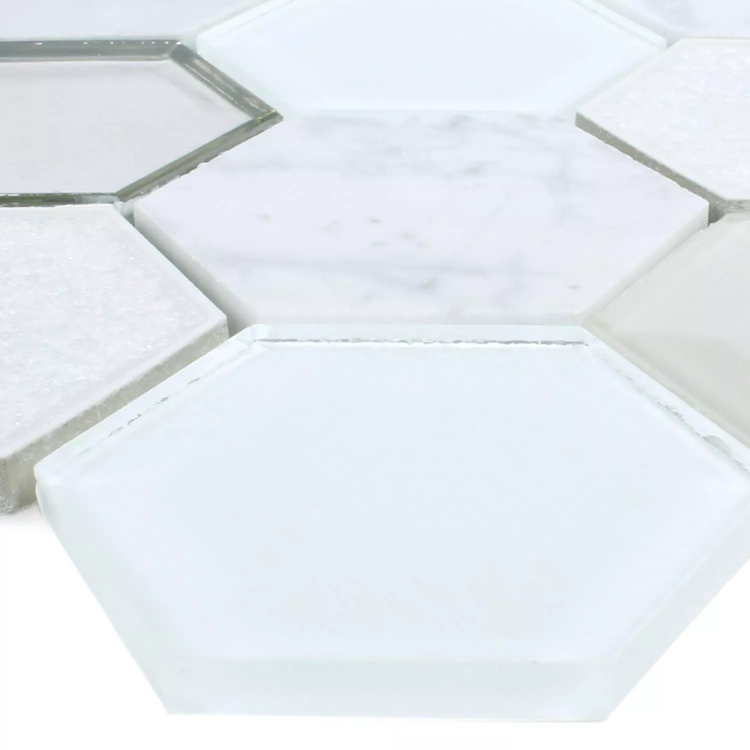 Mosaïque Concrete Verre Pierre Naturelle 3D Blanc