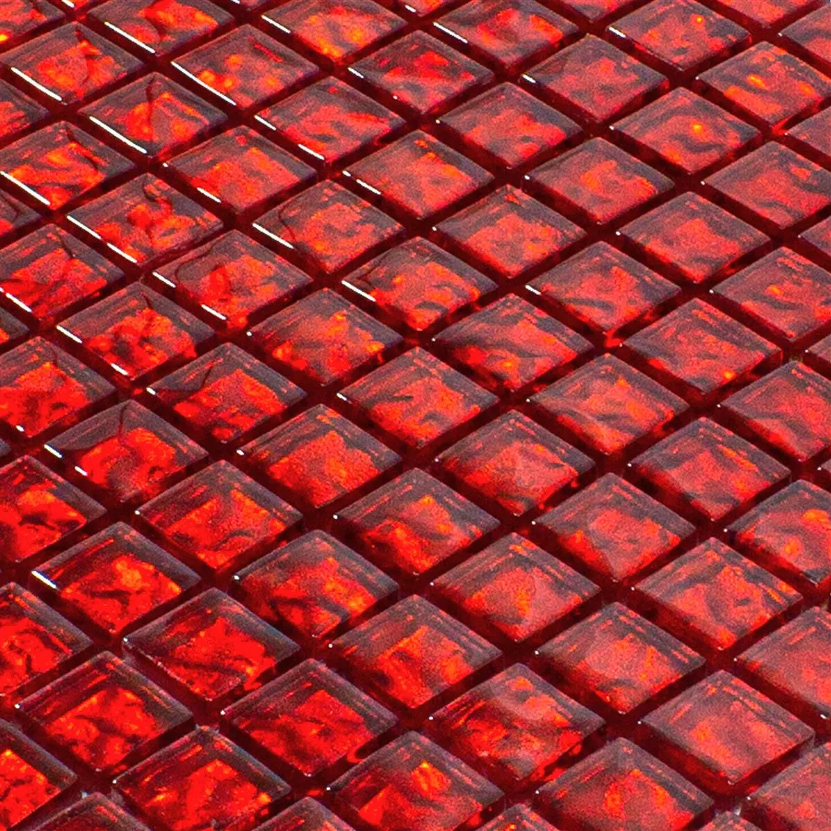 Échantillon Mosaïque En Verre Carrelage Santa Cruz Structuré Rouge