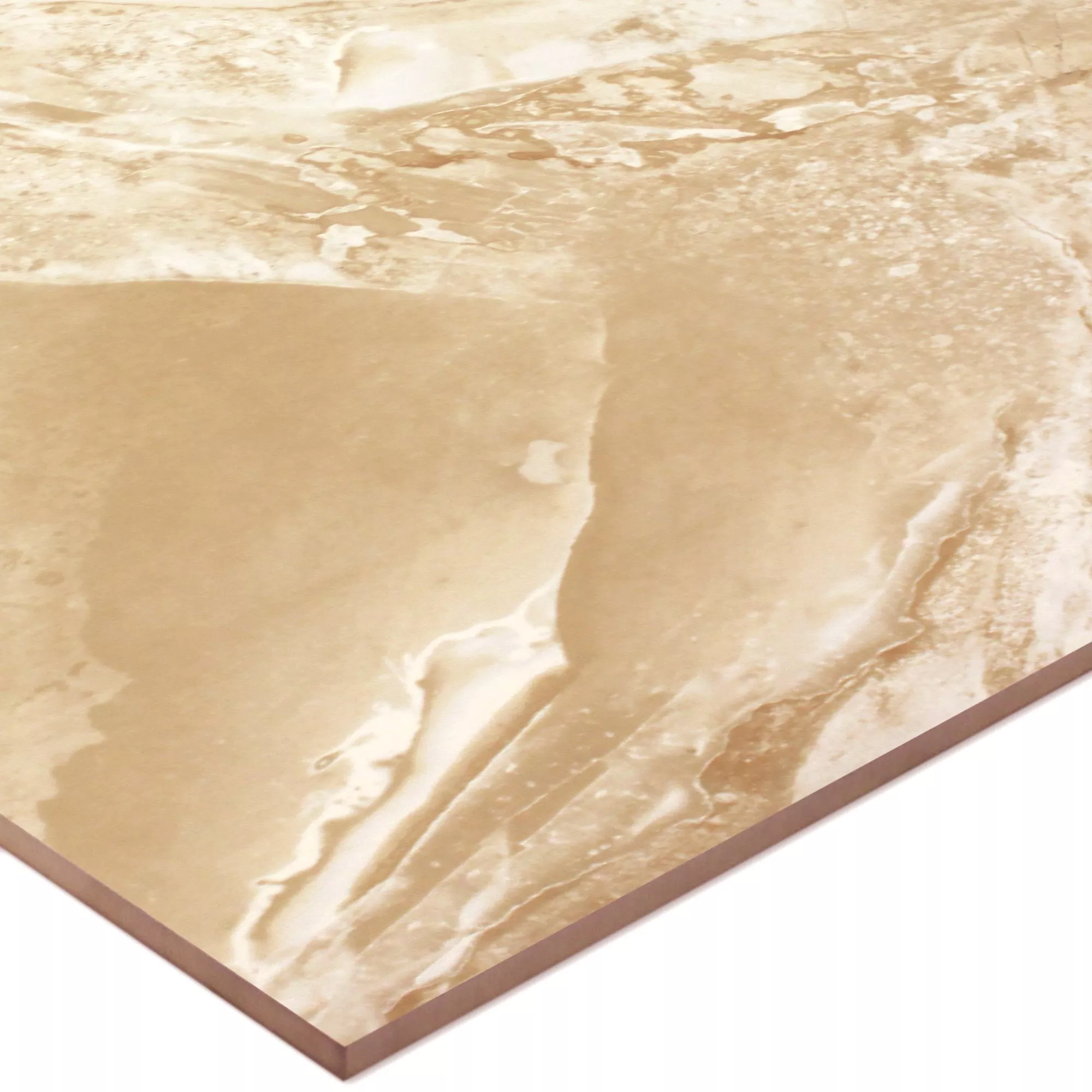 Échantillon Carrelage Sol Et Mur Marbre Optique Himalaya Sable Poli Brillant 60x60cm