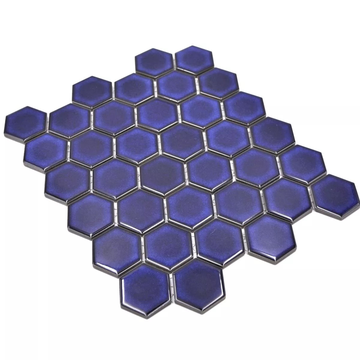Céramique Mosaïque Salomon Hexagone Cobalt Bleu H51