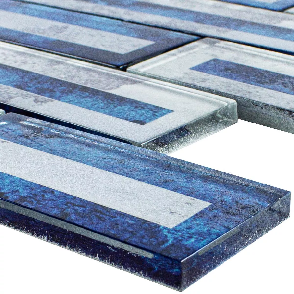 Mosaïque En Verre Carrelage Romans 2D Effet Bleu