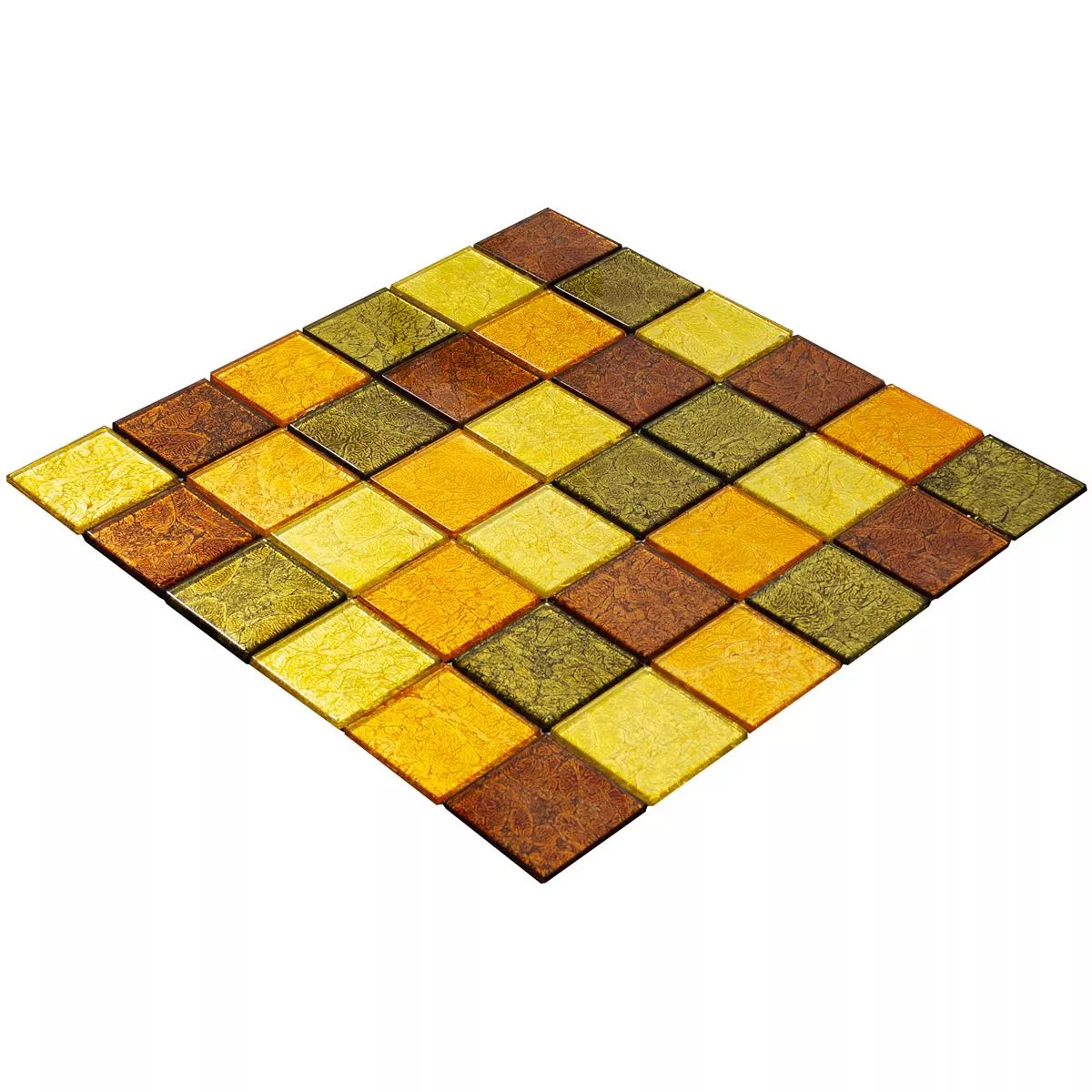 Mosaïque En Verre Carrelage Curlew Jaune Orange Q48 4mm