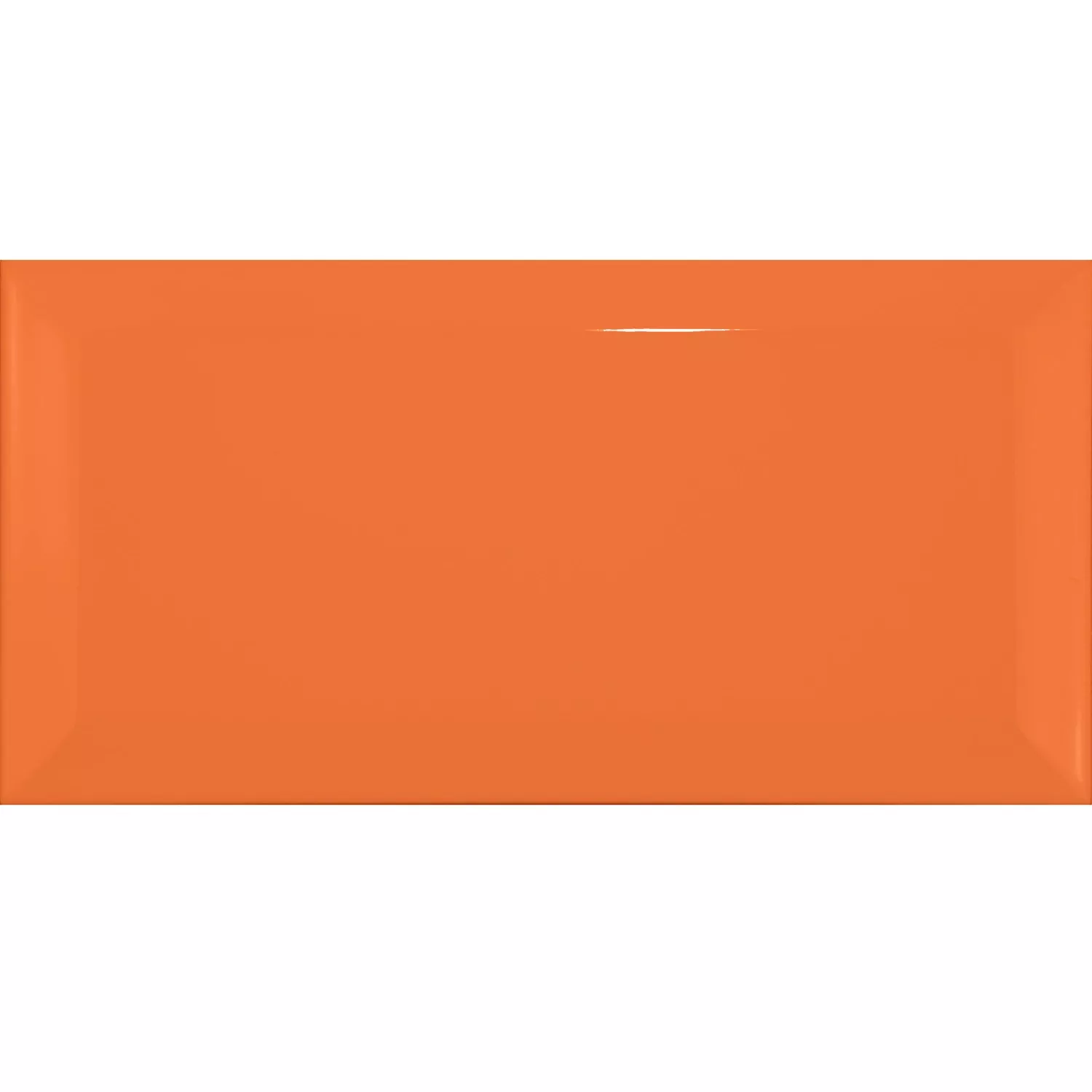 Carrelage métro Orange Brillant 7,5x15 cm Avec Facette Pitcox Naranja