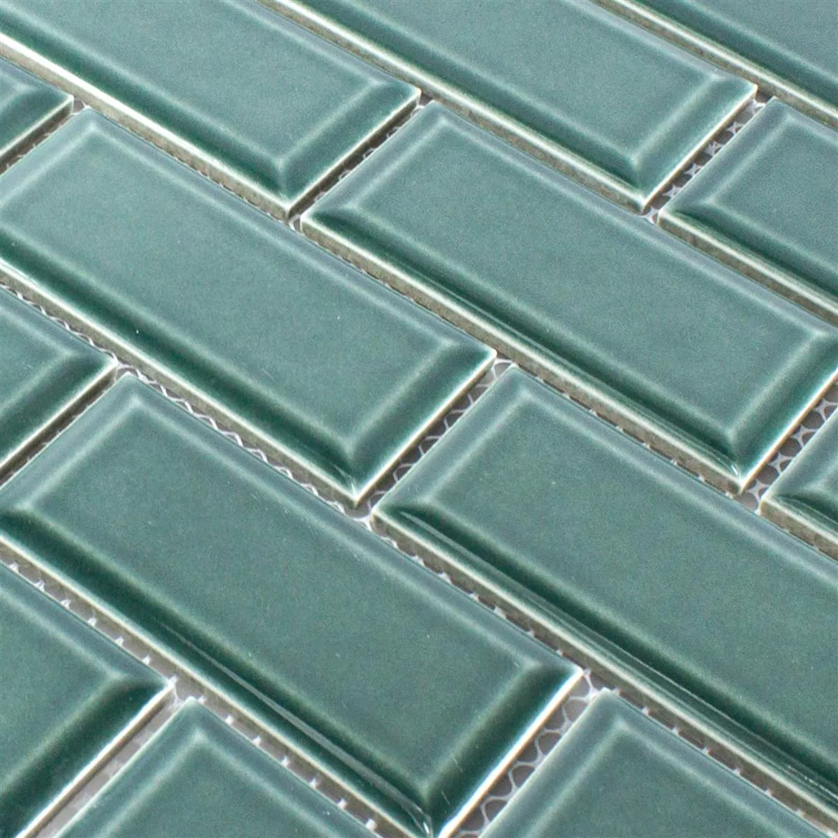 Échantillon Céramique Mosaïque Carrelage StPauls Metro Avec Facette Vert