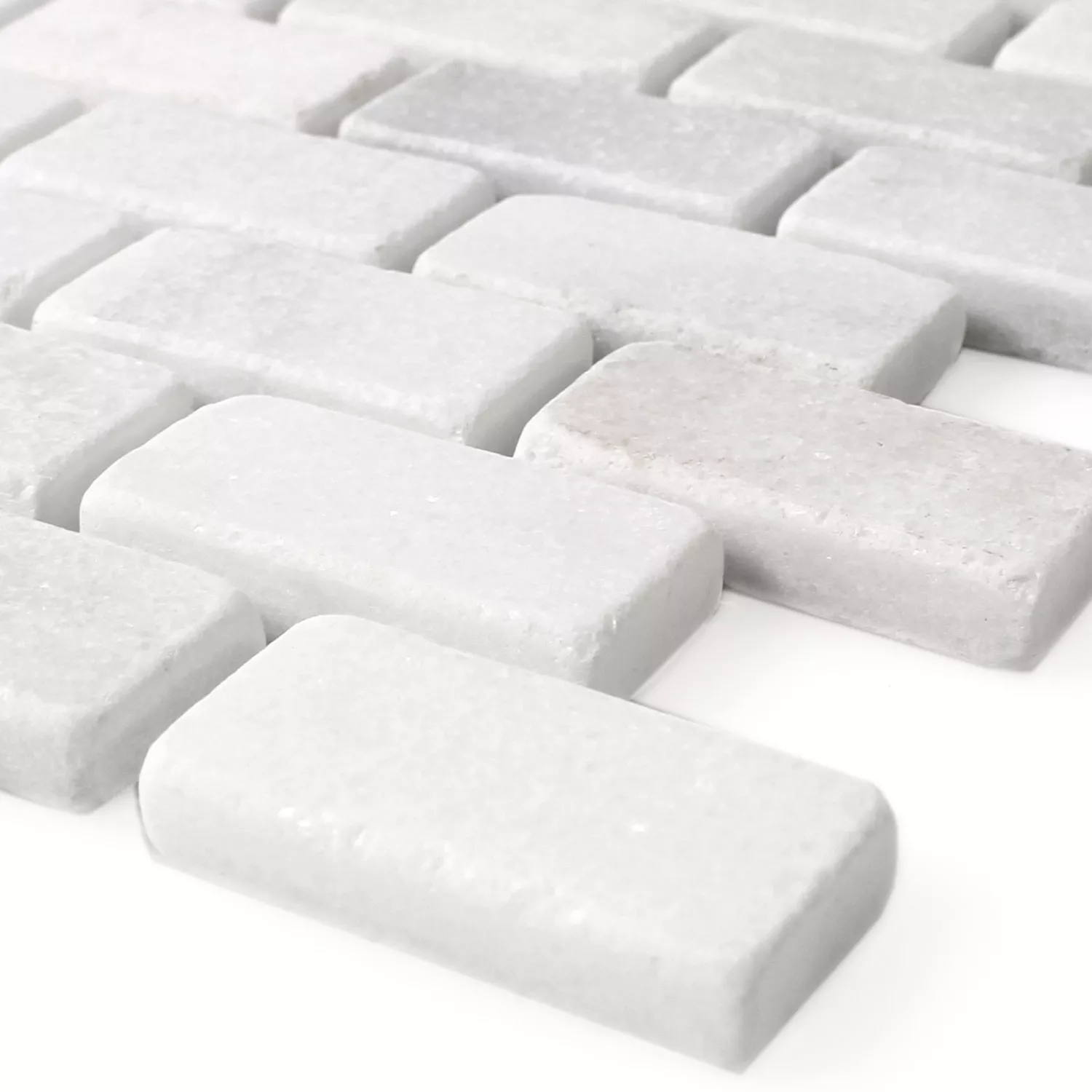 Marbré Mosaïque Pierre Naturelle Treviso Brick Blanc Marbré Mosaïque Pierre Naturelle Treviso Brick Blanc