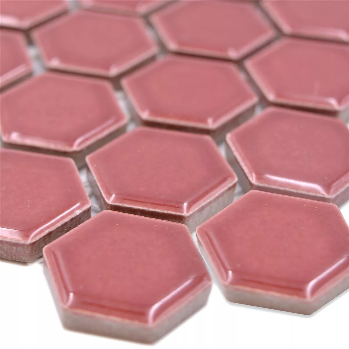 Céramique Mosaïque Salomon Hexagone Bordeaux Rouge H23 Céramique Mosaïque Salomon Hexagone Bordeaux Rouge H23