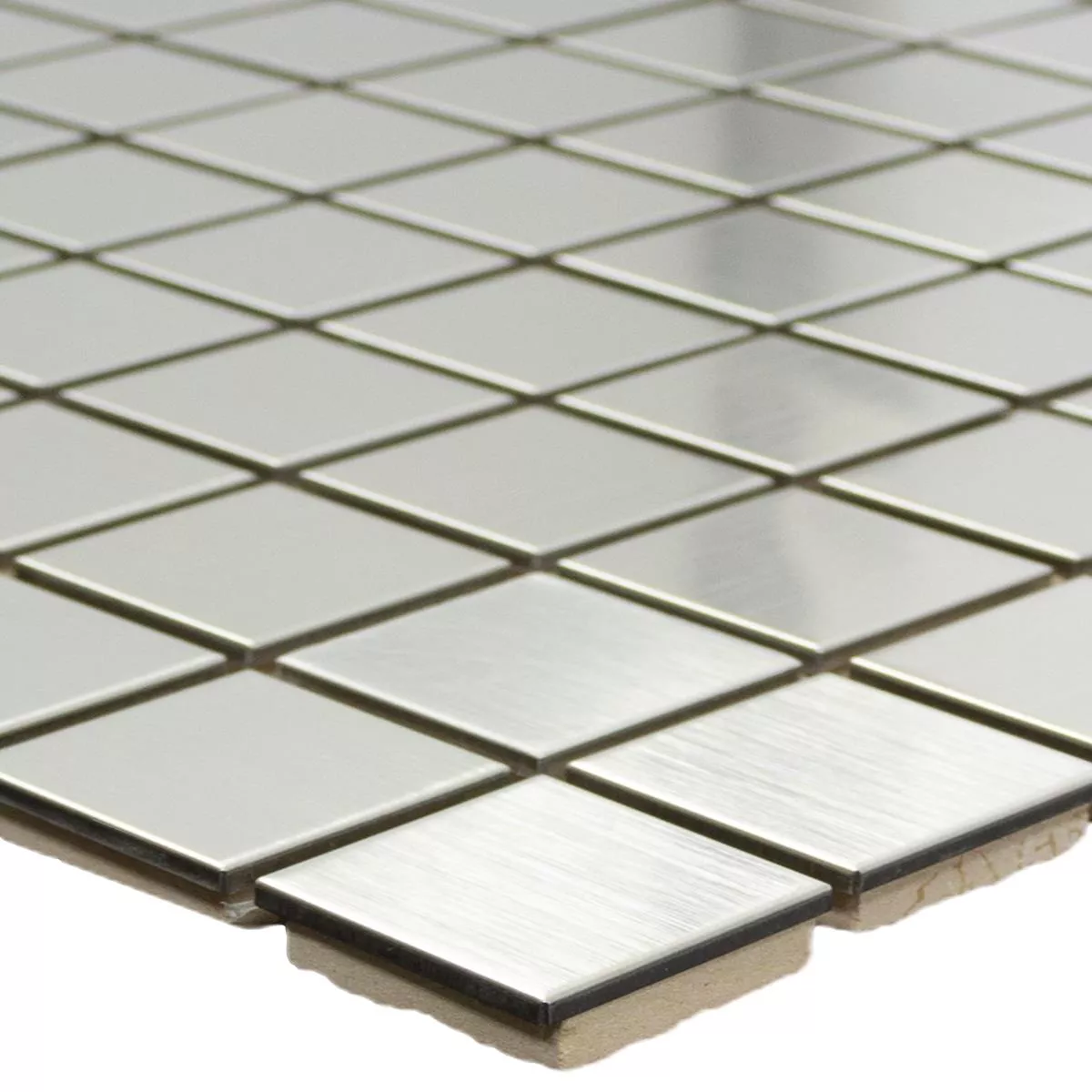 Mosaïque Carrelage Acier Inoxydable Brossé Silvernova Carré 23 Mosaïque Carrelage Acier Inoxydable Brossé Silvernova Carré 23