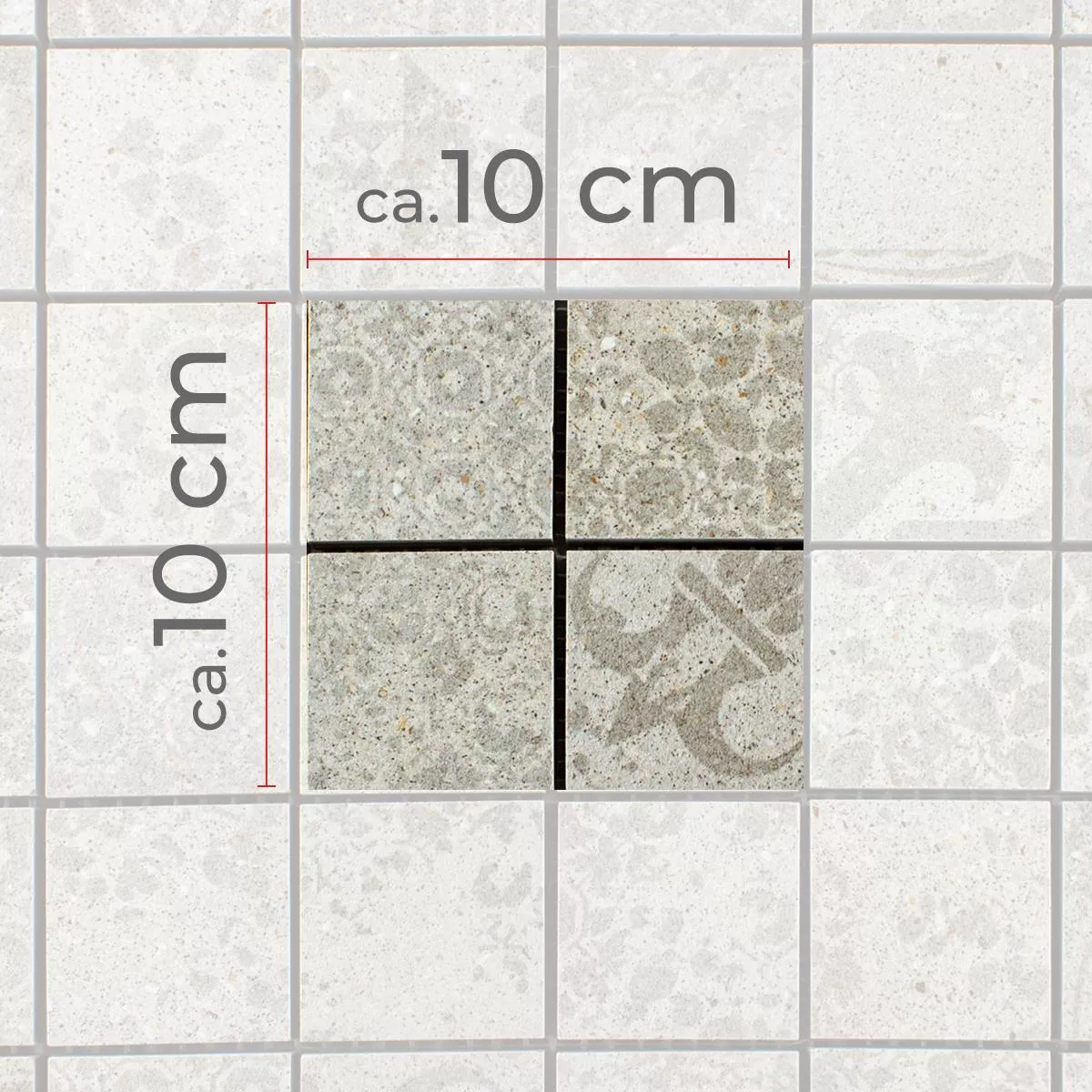 Échantillon Céramique Mosaïque Carrelage Eylem Optique Rétro Beige Q48
