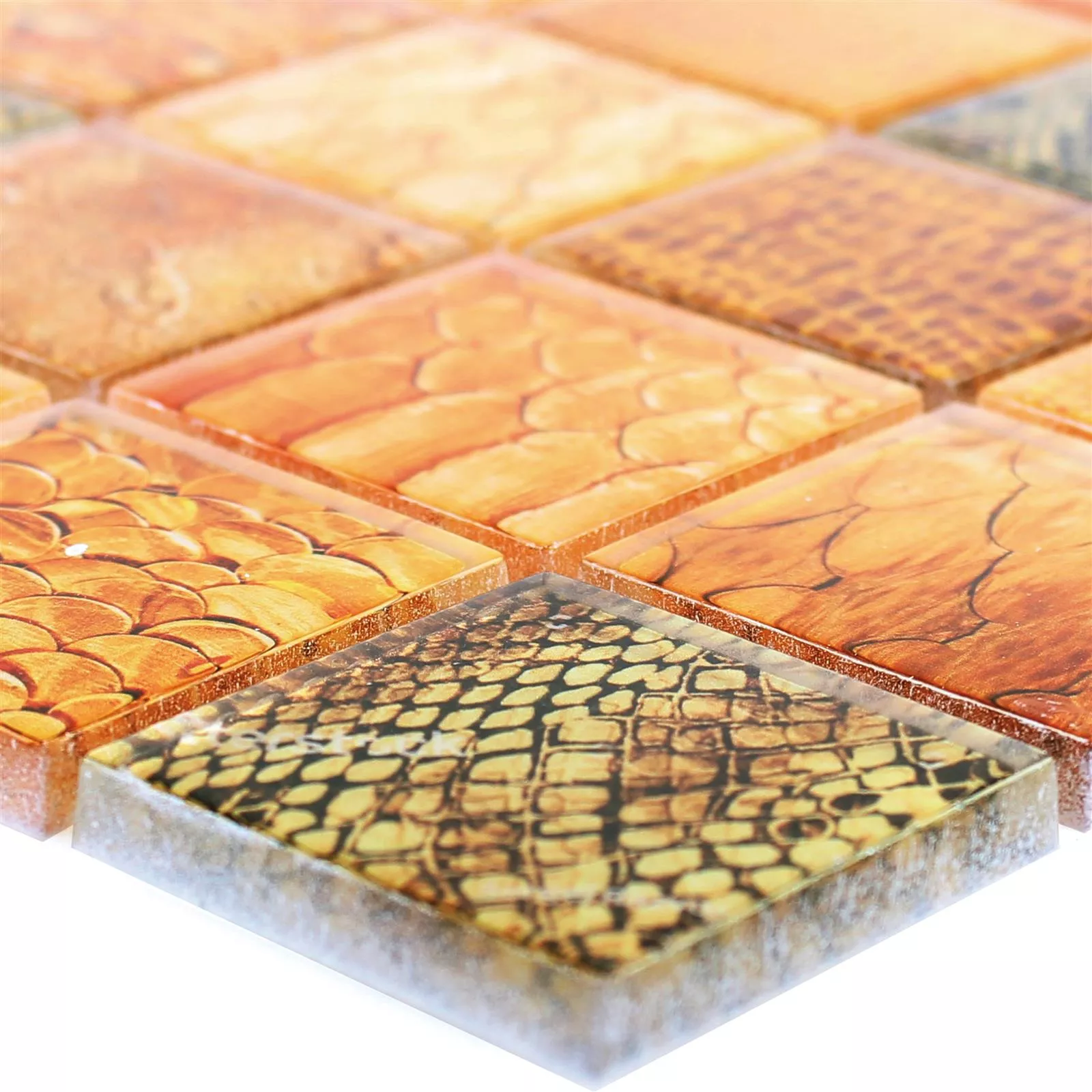 Mosaïque En Verre Carrelage Python Orange Mosaïque En Verre Carrelage Python Orange