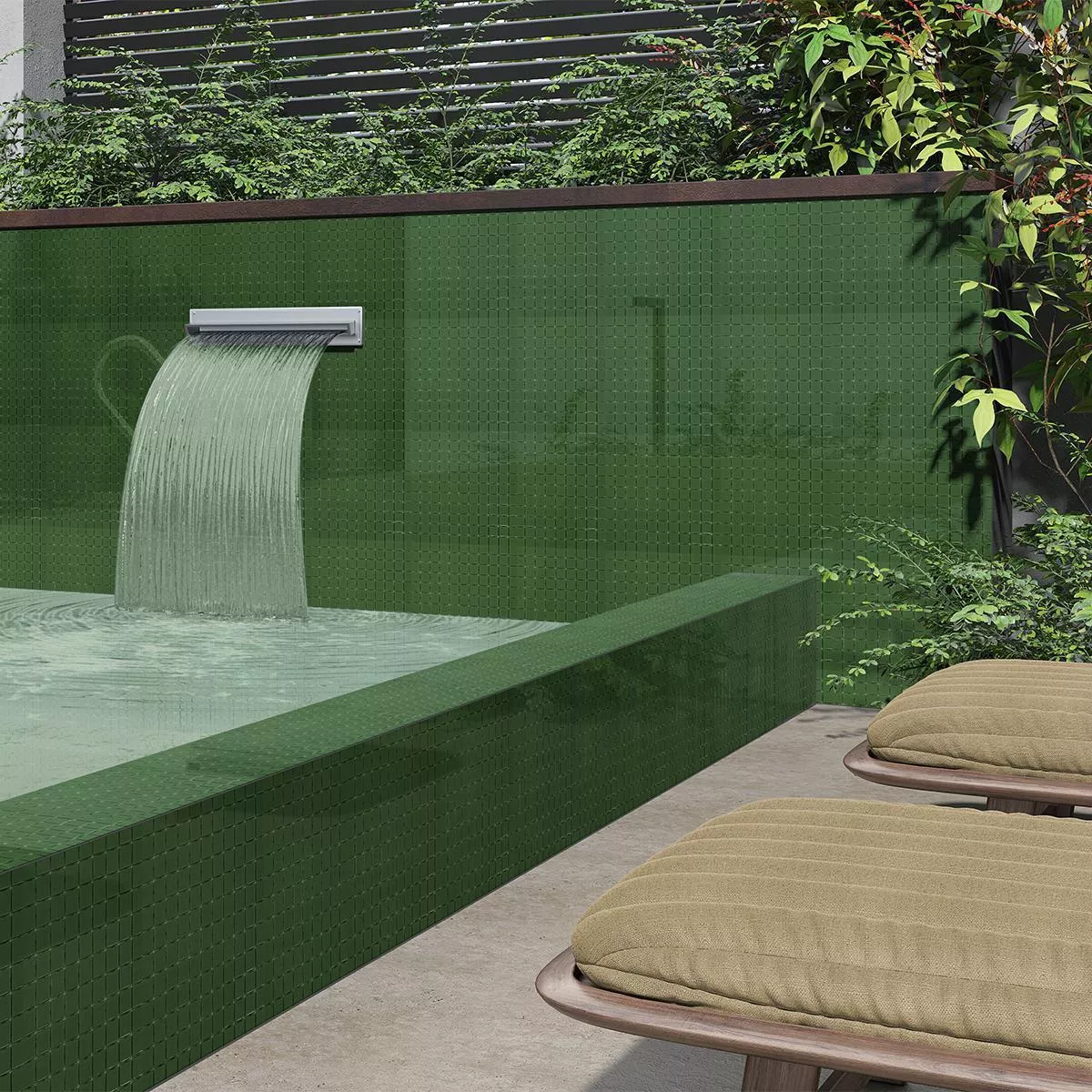 Verre Piscine Mosaïque Venetia Vert Foncé