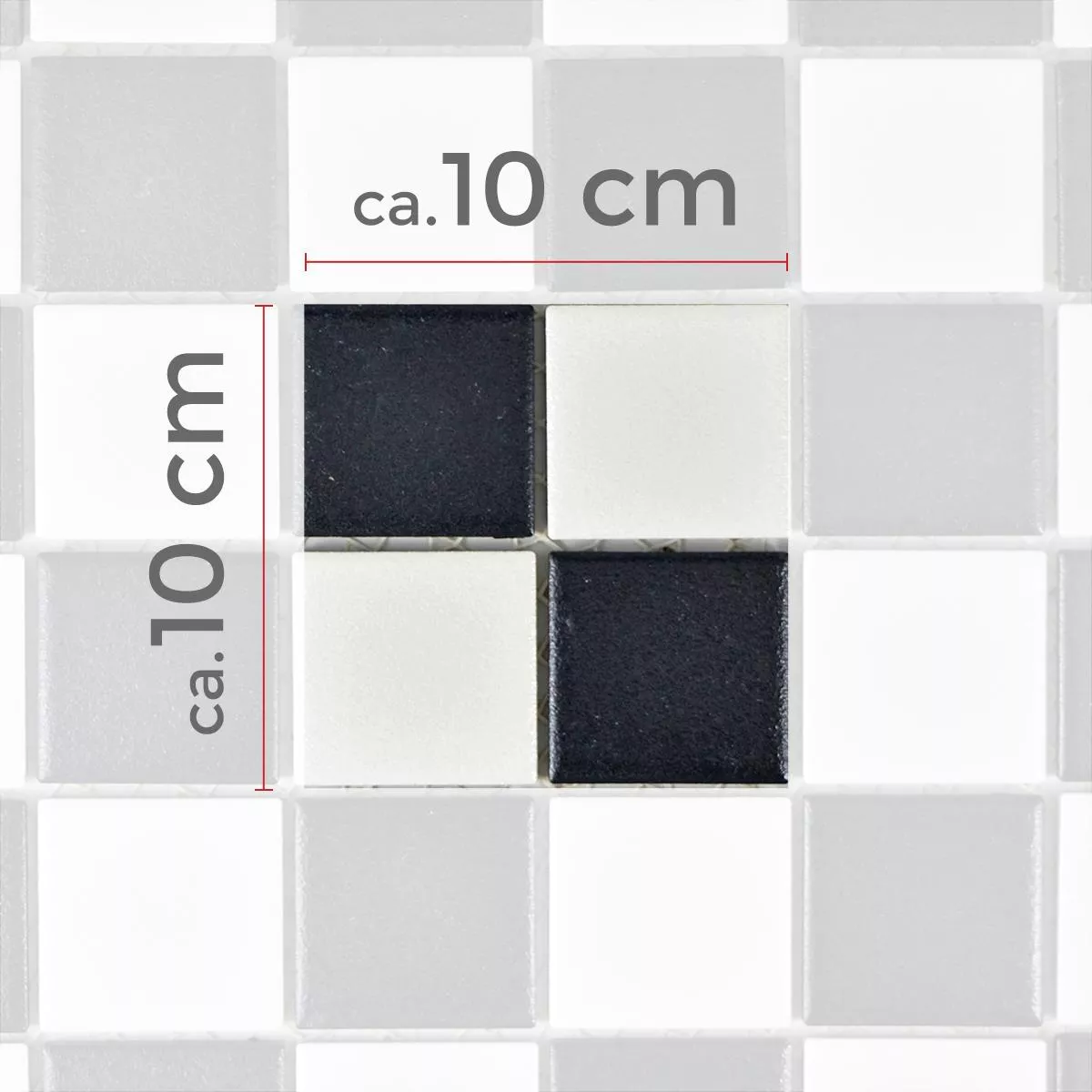 Échantillon Céramique Mosaïque Carrelage Heinmot Noir Blanc R10 Q48