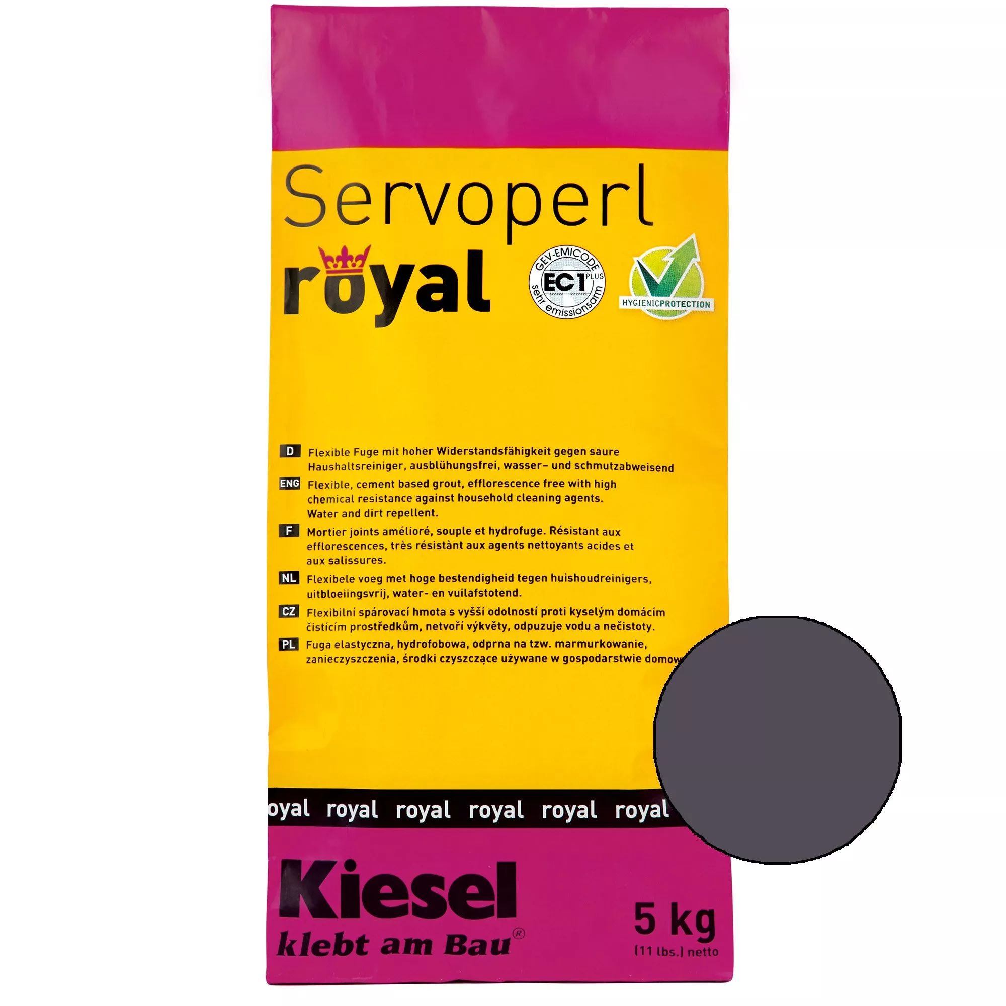 Kiesel Servoperl Royal - Joint Flexible, Hydrofuge Et Anti-salissures (5KG Shadow)