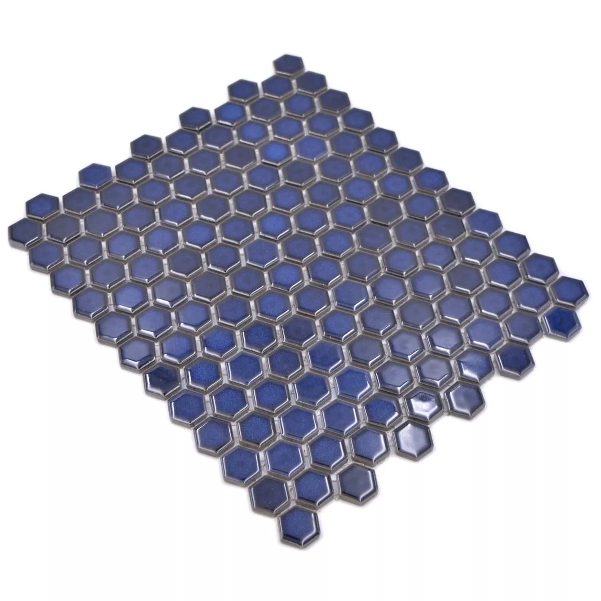 Céramique Mosaïque Salomon Hexagone Cobalt Bleu H23