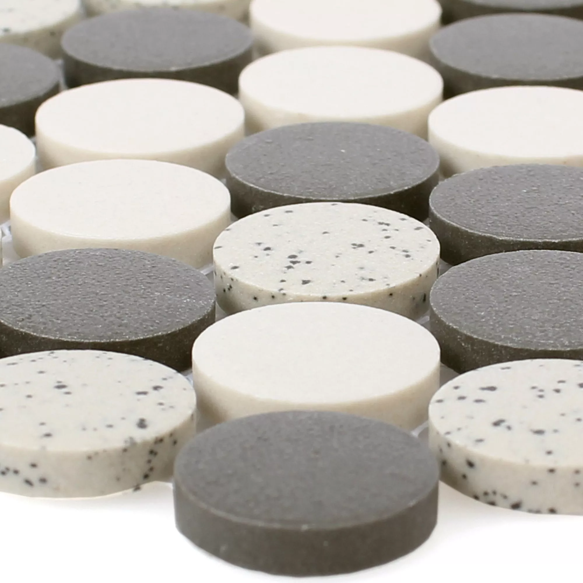 Céramique Mosaïque Carrelage Monforte Noir Gris Bouton