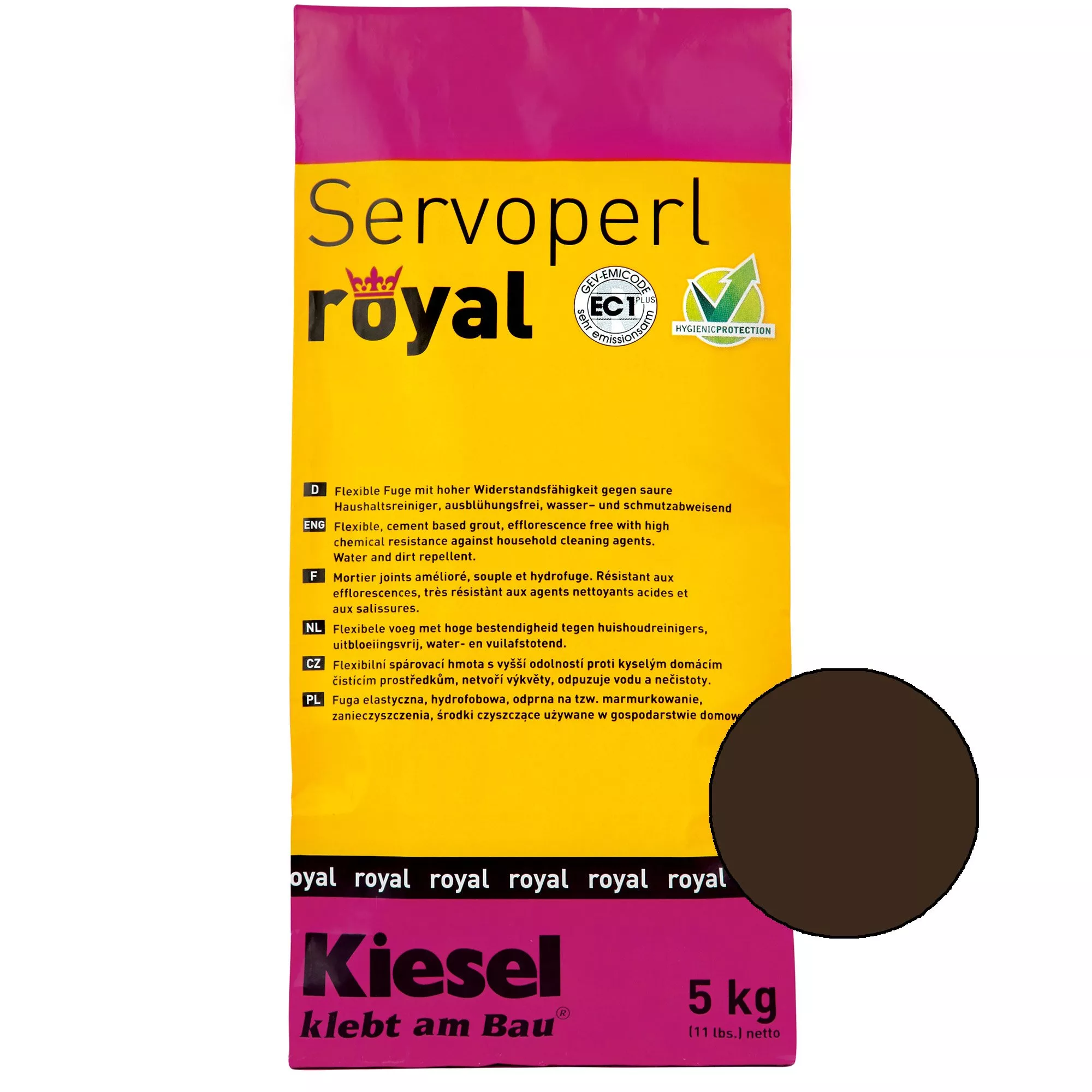 Kiesel Servoperl Royal - Joint Flexible, Hydrofuge Et Anti-salissures (café 5KG)