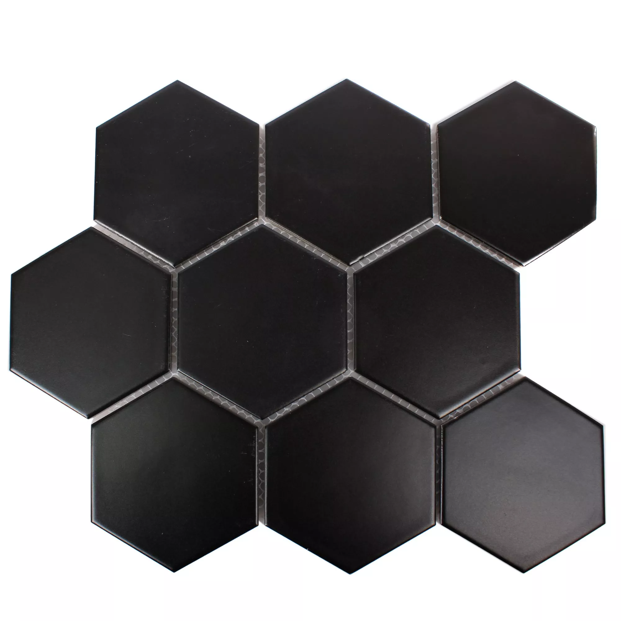 Céramique Mosaïque Carrelage Hexagone Salamanca Noir Mat H95