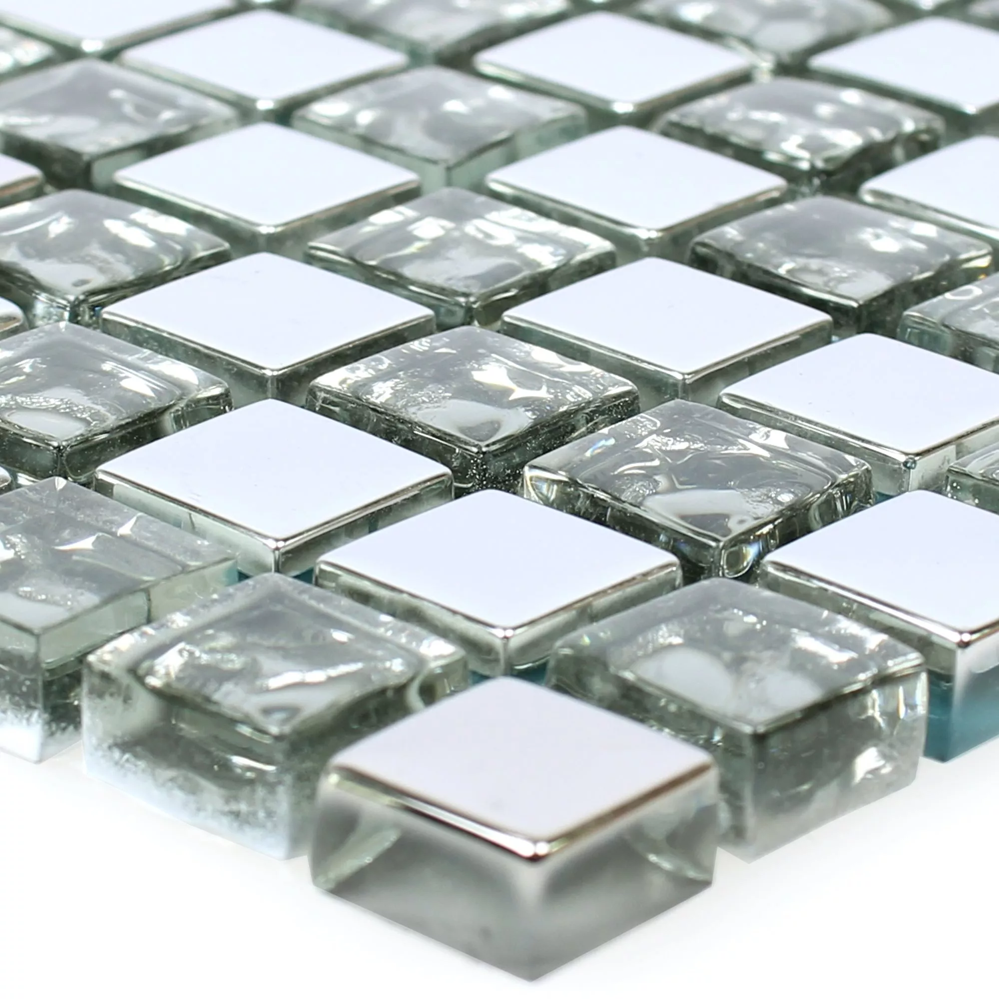 Lot De 10 Nappes De Mosaïques En Pâte De Verre Noir Argenté - Carrelage Steinmosaik Pour Salle De Bain, Cuisine Et Plus