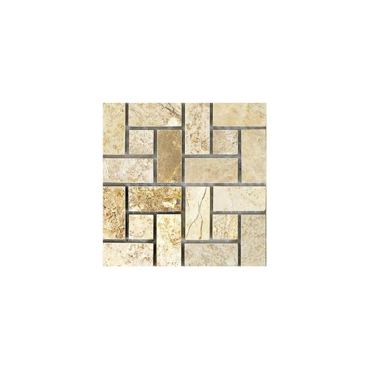 Échantillon Pierre Naturelle Marbre Mosaïque Carrelage Umay Brun Beige