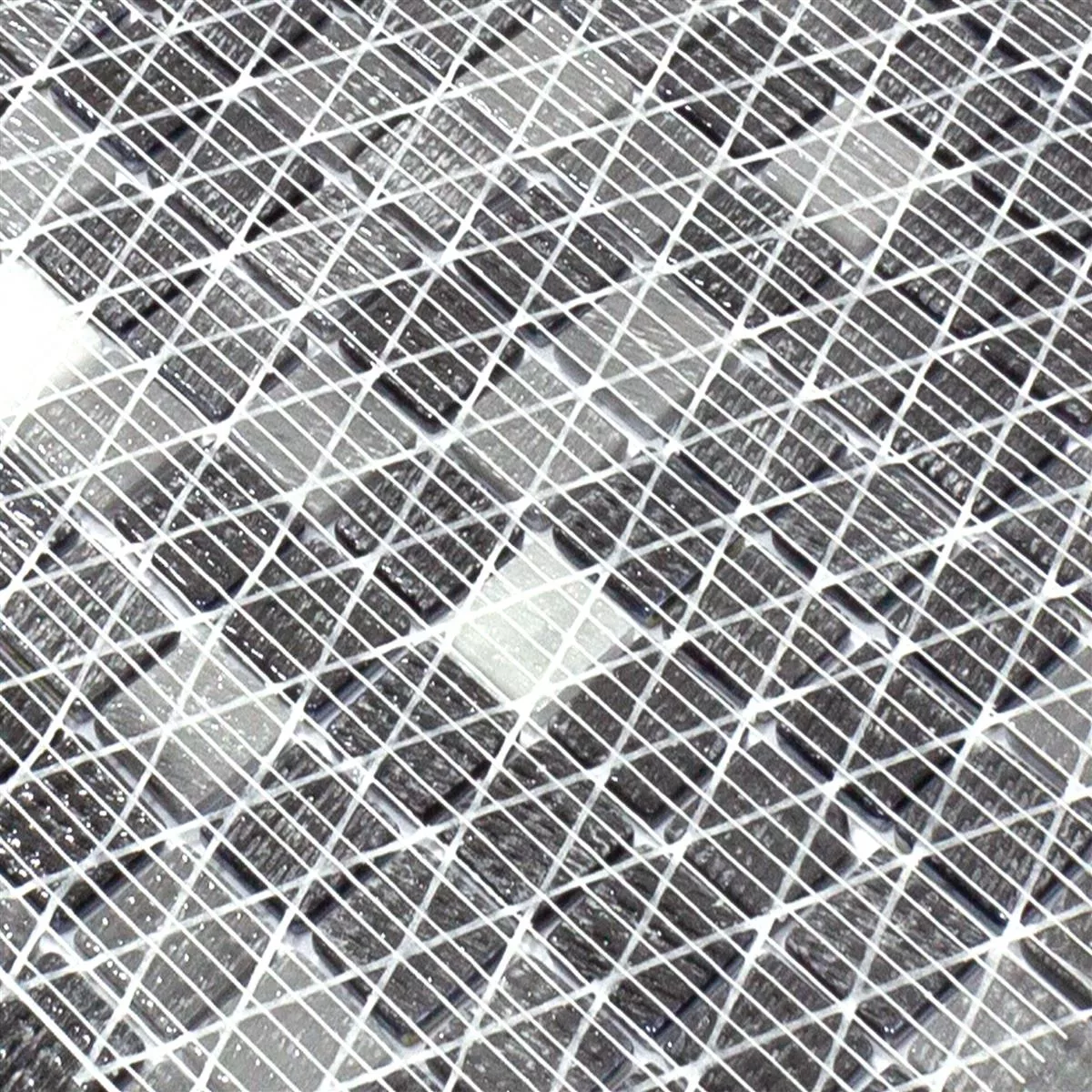 Mosaïque En Verre Carrelage Silvertown Anthracite Metallic 25x25mm