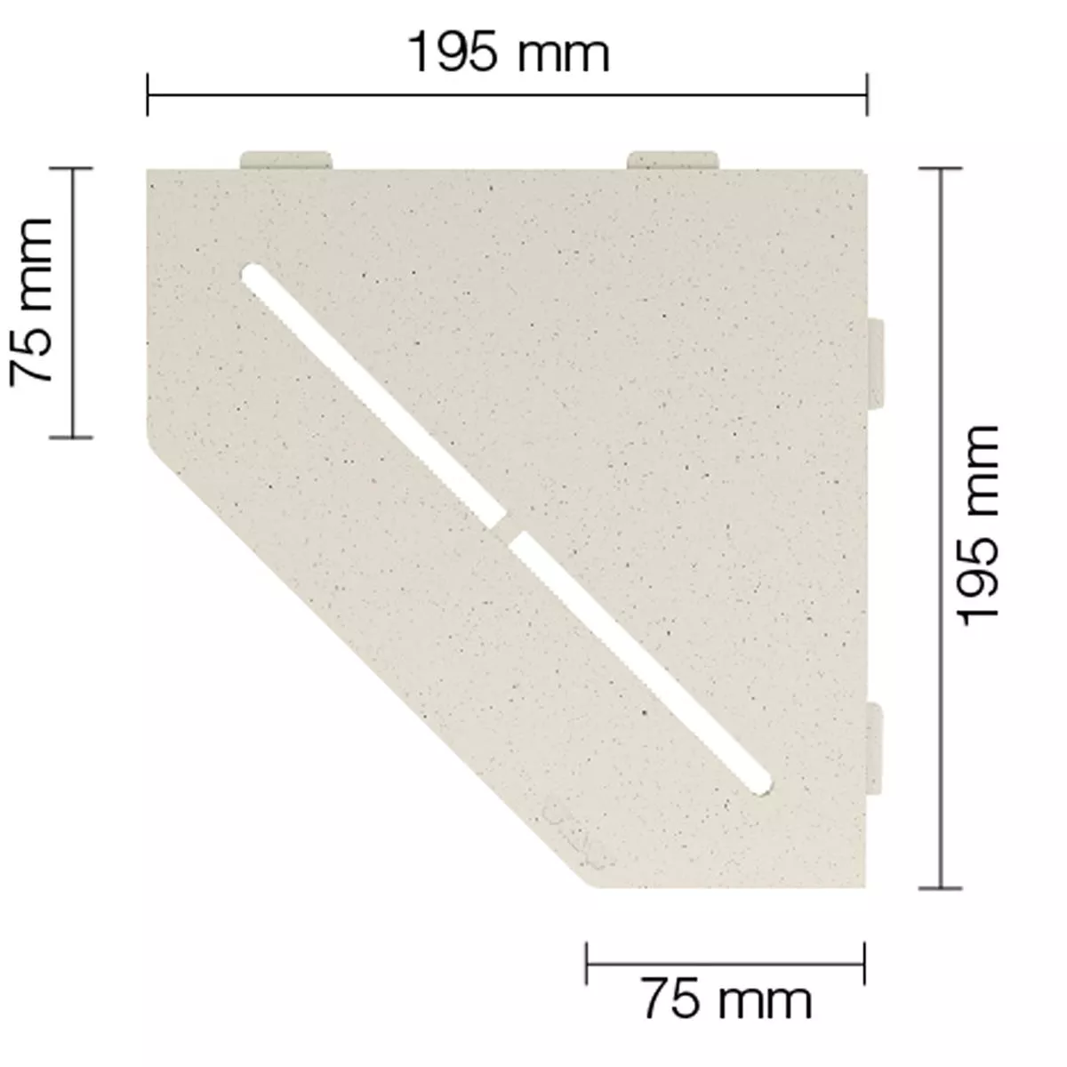 Etagère murale étagère de douche Schlüter 5 angles 19,5x19,5cm Pure