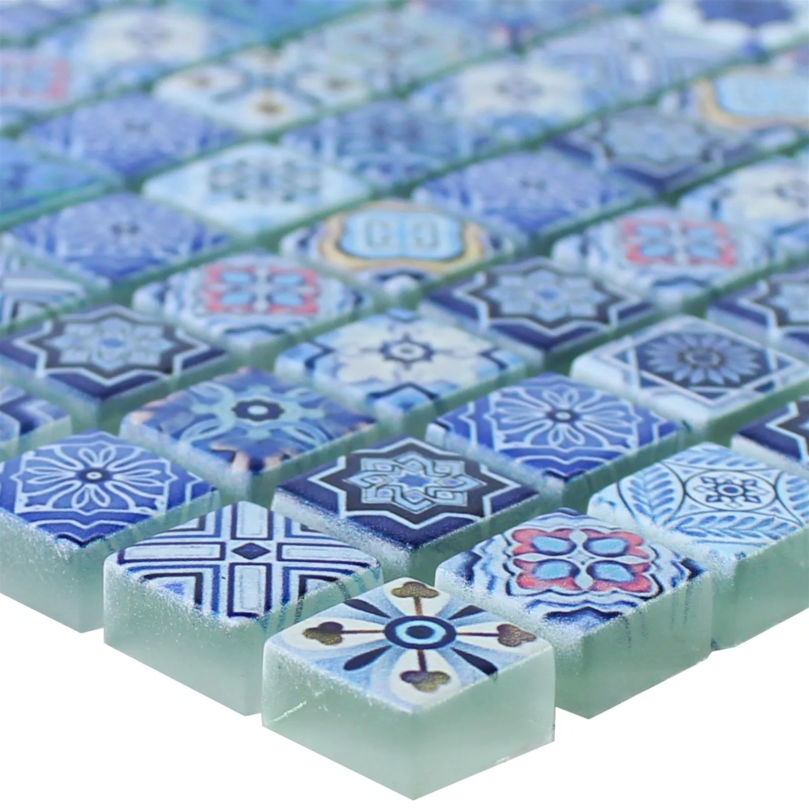 Mosaïque En Verre Carrelage Marrakech Bleu