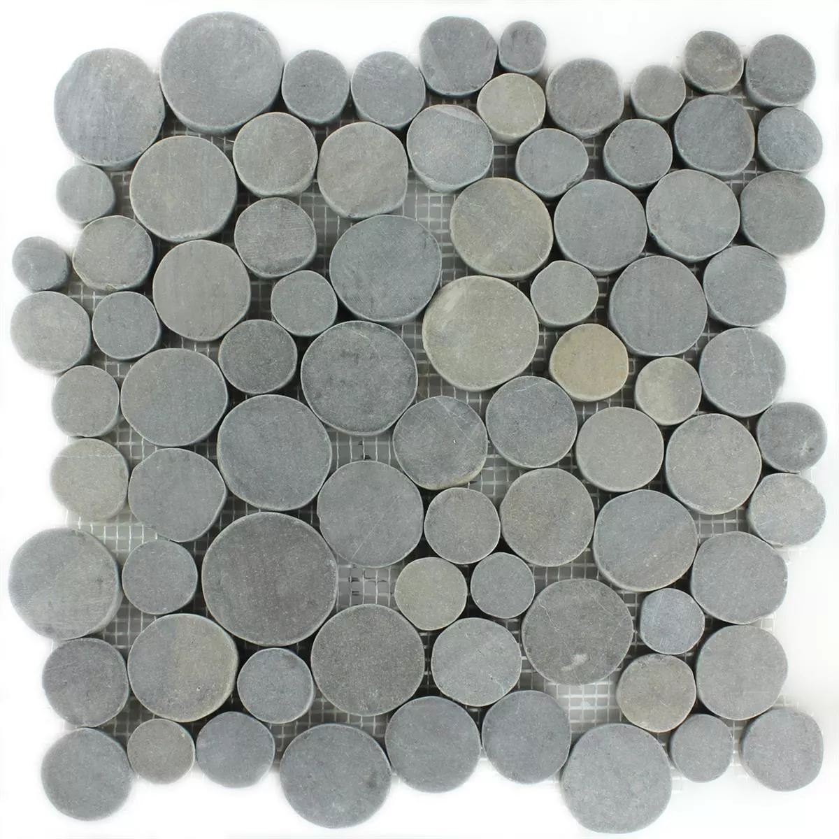 Mosaïque Galets Coin Rond Gris Foncé Mosaïque Galets Coin Rond Gris Foncé