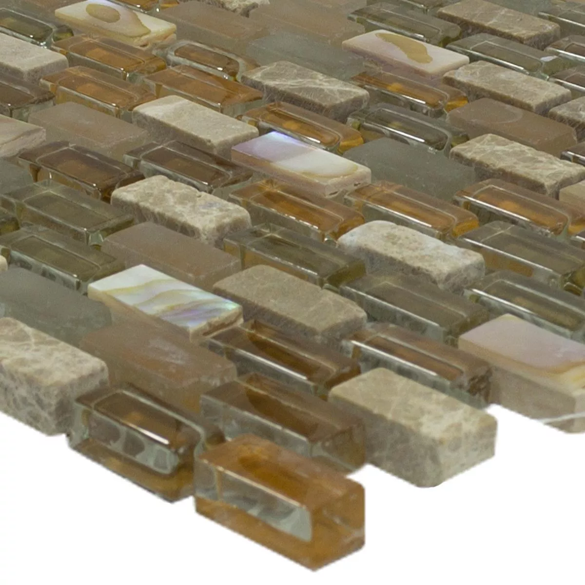 Mosaïque Verre Pierre naturelle Zafferana Brun Beige Mosaïque Verre Pierre naturelle Zafferana Brun Beige