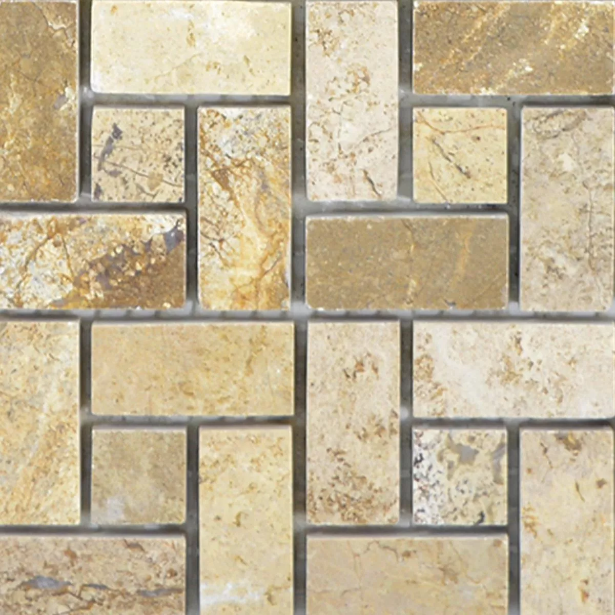 Échantillon Pierre Naturelle Marbre Mosaïque Carrelage Umay Brun Beige