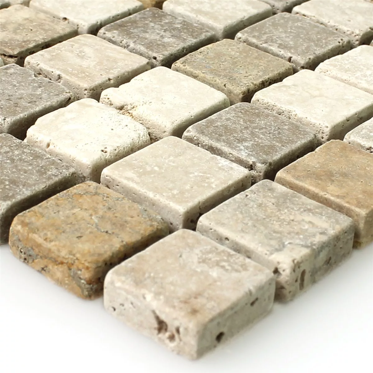 Mosaïque Travertin Brun Beige Rouge Mosaïque Travertin Brun Beige Rouge
