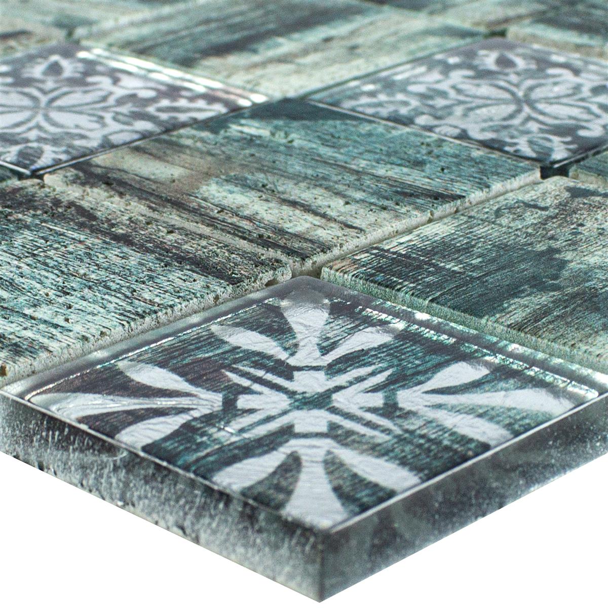 Mosaïque En Verre Carrelage Imitation Bois Norwalk Gris Brun Vert Q48